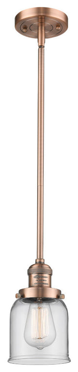 1-Light Small Bell 5" Pendant, Antique Copper, Glass: Clear