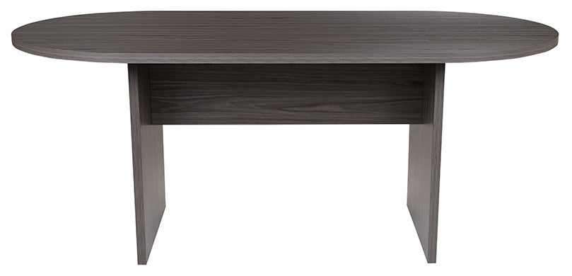 6 Foot (72 inch) Oval Conference Table in Rustic Gray