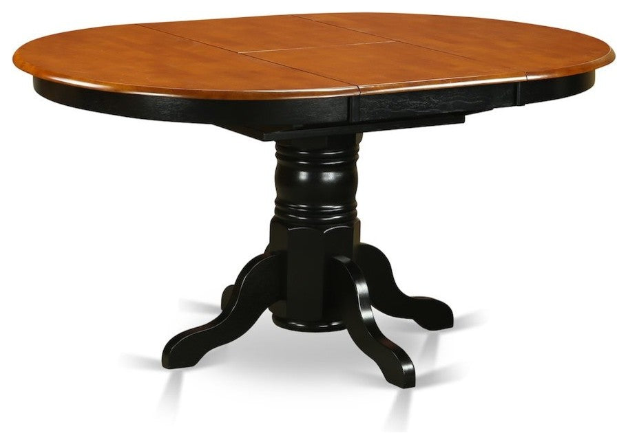 Kenley Single Pedestal Oval Dining Table, 42"x60" With 18" Butterfly Leaf