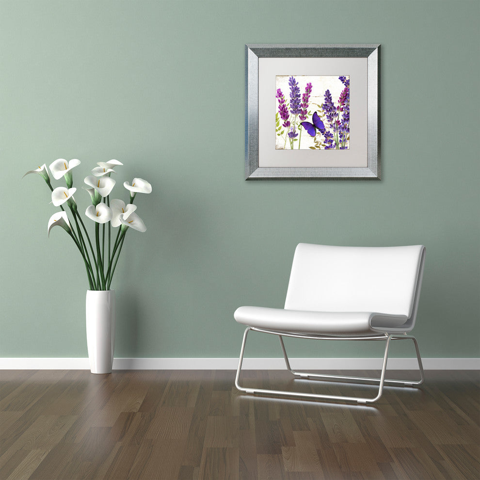 Color Bakery 'Lavender I' Matted Framed Art, Silver Frame, White Mat, 16x16