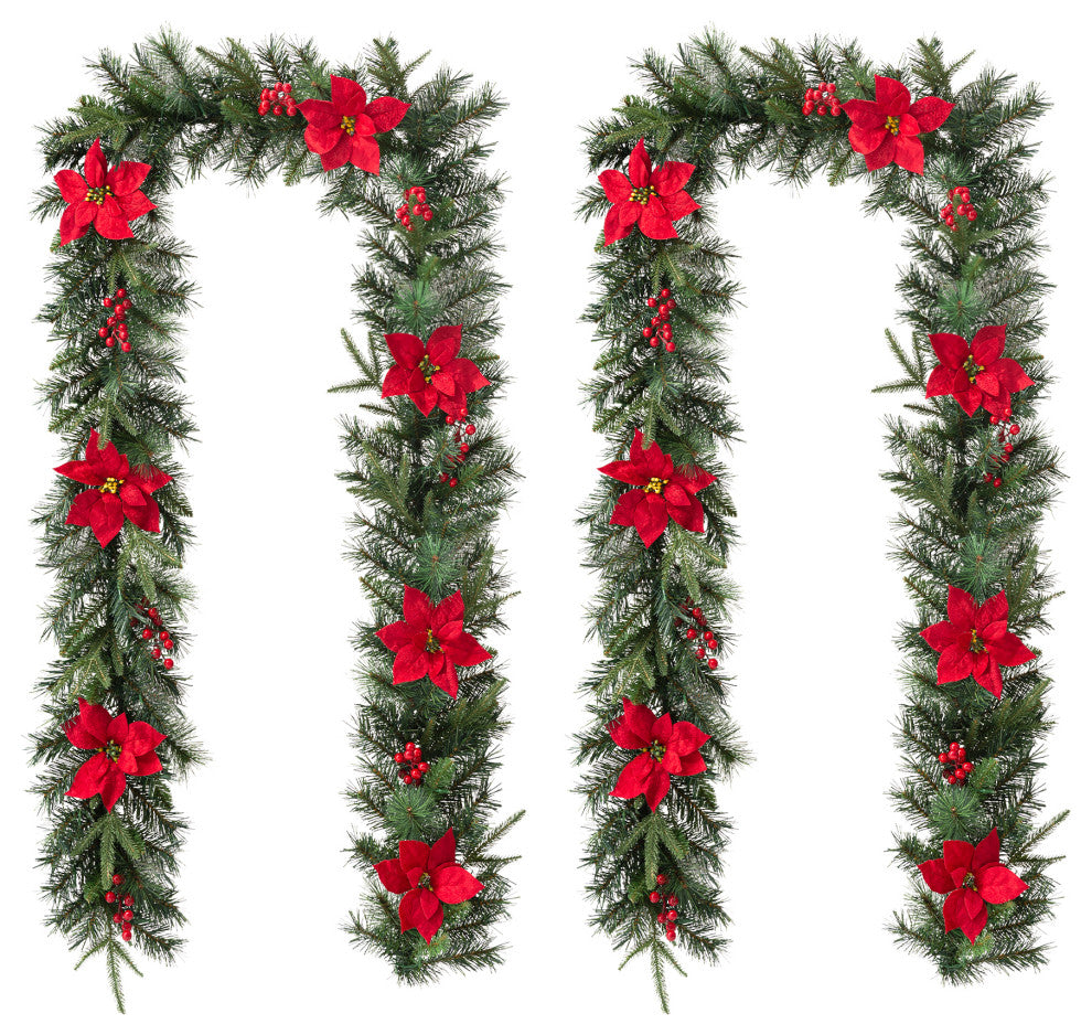 2-Pack 9' Pre-Lit Christmas Garland with Lights
