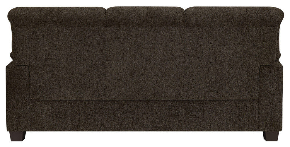 Upholstered Sofa With Nailhead Trim, Brown