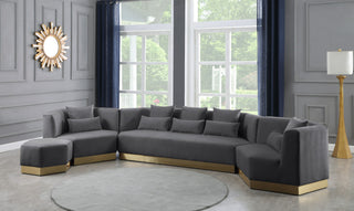 Marquis Velvet Upholstered Set, Gray, Sofa