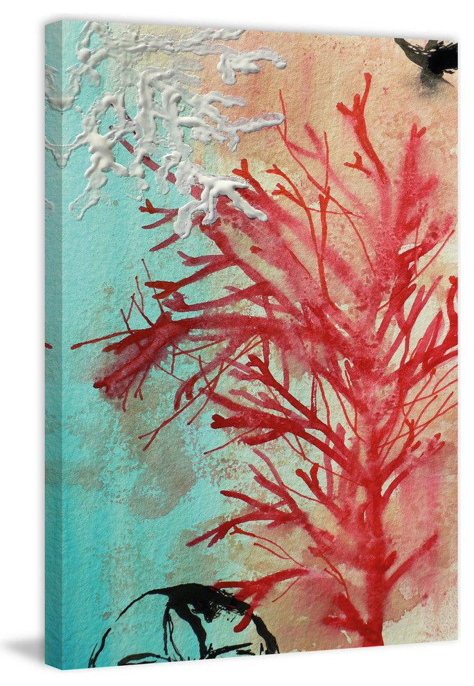 Marmont Hill, "Red Coral" by Christine Lindstrom Print on Wrapped Canvas, 24x36