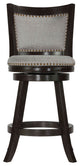 Ferne Solid Wood Swivel Counter Stool, 24" Gray Fabric