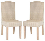 Micah 19" Wicker Dining Chair set of 2 White Washed