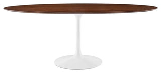Lippa 78" Oval Wood Dining Table, Walnut