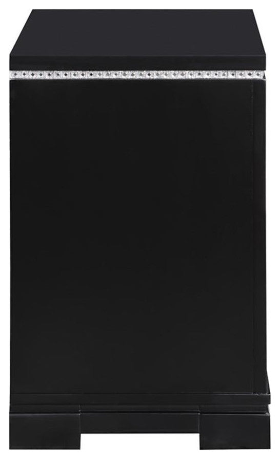 Coaster Eleanor Contemporary 3-Drawer Wood Nightstand in Black