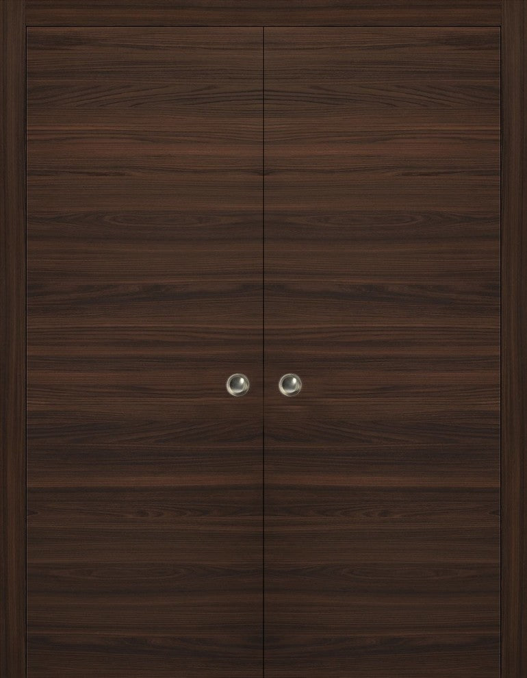Sliding Double Pocket Closet Doors 48 x 80 | Planum 0010 Chocolate Ash