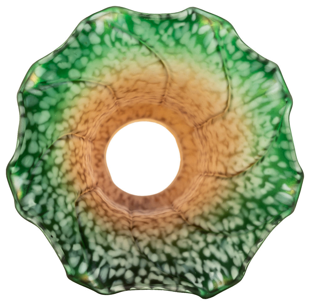Meyda lighting 10192 4"W X 6"H Amber/Green Pond Lily Shade