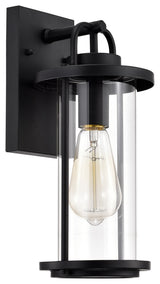 CHLOE Lighting LANDRY Transitional 1-Light Textured Black Outdoor Wall Sconce