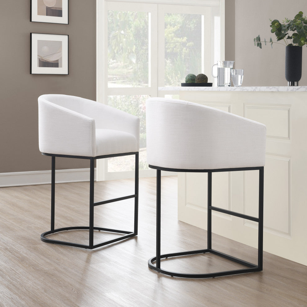 Jace Upholstered Barstool, White