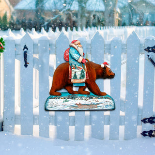 Santa On Grizzly Bear Door Hanger