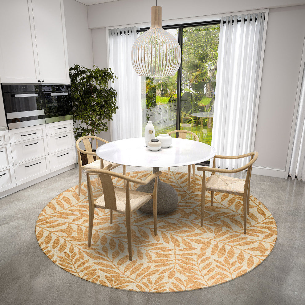 Indoor/Outdoor Sedona SN5 Wheat Machine Washable 10' x 10' Round Rug