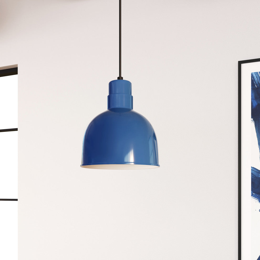 R Series Collection  10" Corded RLM Pendant, Navy Blue