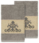Scarlet 2-Piece Embellished Hand Towel Set, Dark Gray