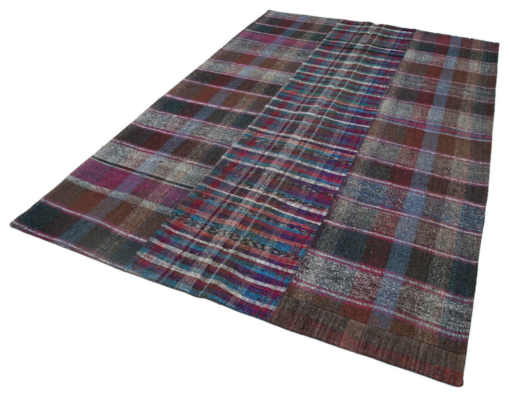 Rug N Carpet - Handmade Oriental 6' 7'' x 9' 11'' Unique Patchwork Kilim Rug