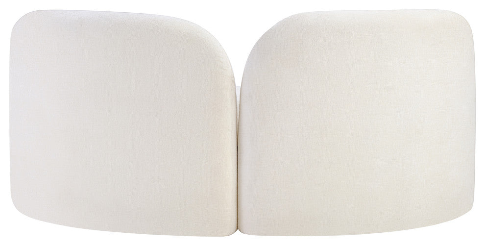 Daphne Upholstered Chair/Loveseat/Sofa, Cream, Chenille Fabric, Loveseat