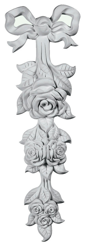 7 1/8"W  x 22"H x 2"P Large Rose Drop Onlay