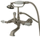 Kingston Brass 7" Wall Mount Tub Faucet With Hand Shower, Brushed Nickel