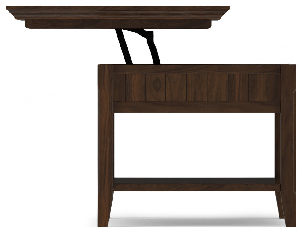Acadian Solid Wood Lift Top Coffee Table, Brunette Brown