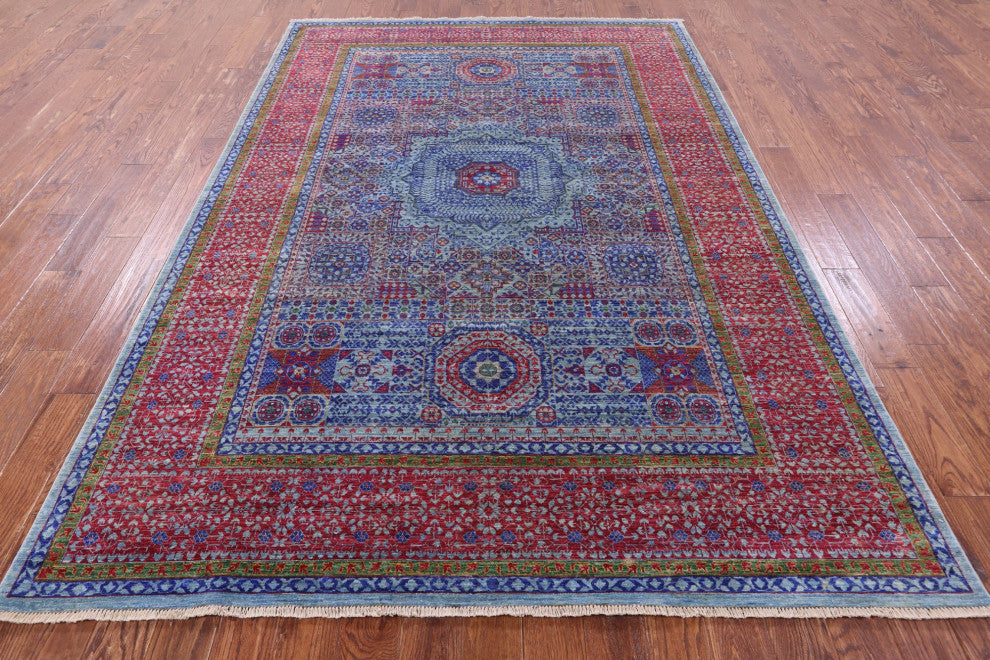 Mamluk Geometric Handmade Wool Rug 7' 0" X 10' 2" - Q12605