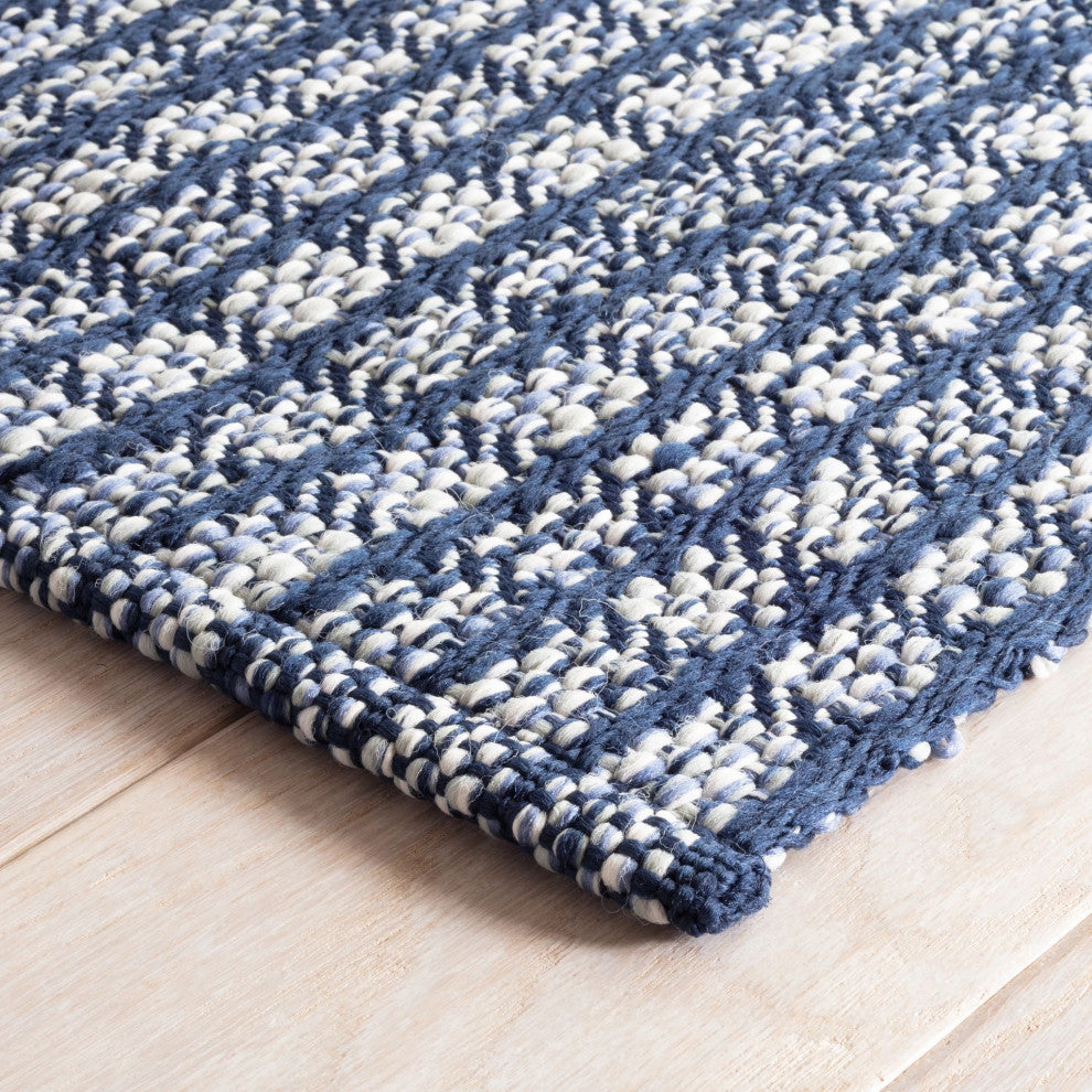 Dash & Albert Coco Blue Handwoven Indoor/Outdoor Rug, Blue, Runner-2'6" x 8'