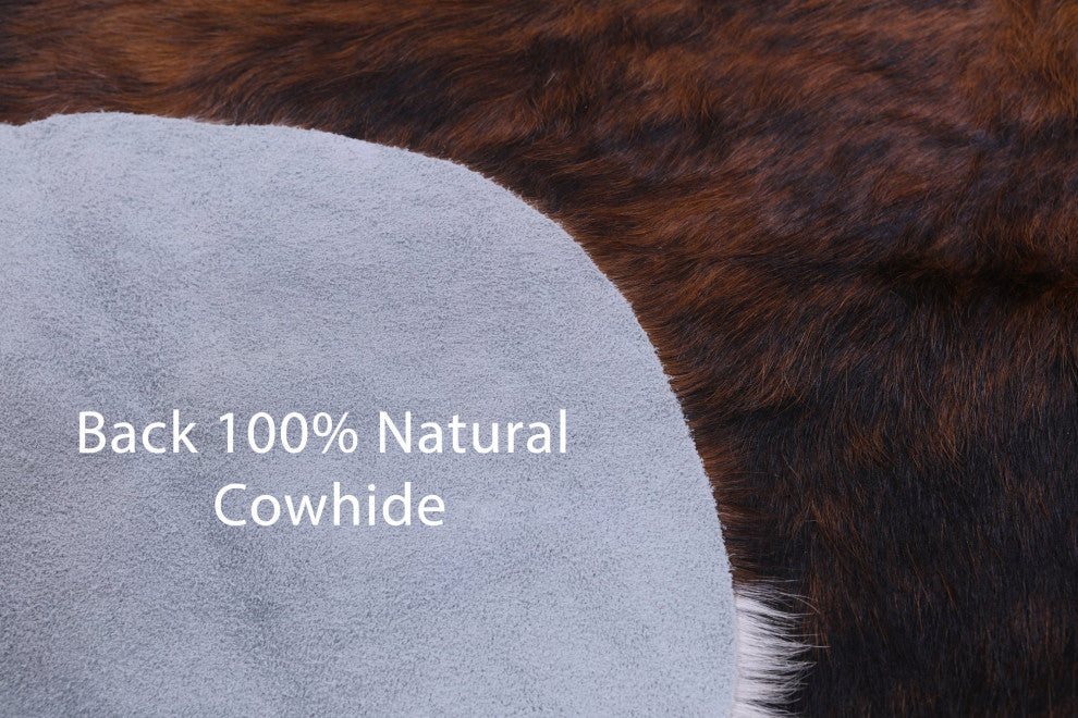 7' 1" X 6' 10" Brindle Natural Cowhide Rug C2246