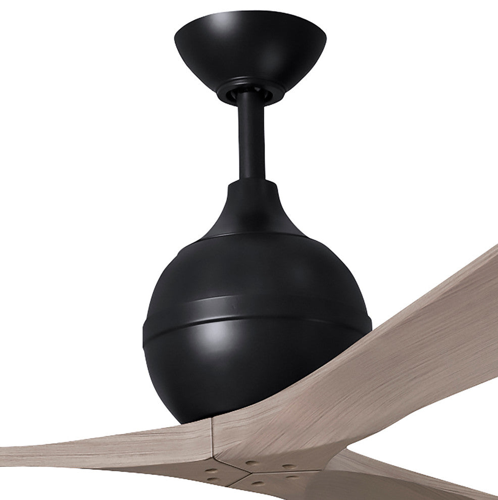 Irene-3 Paddle Fan, Matte Black, 52", Gray Ash Blades