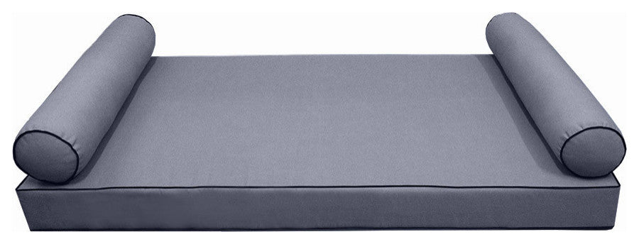 Style5 Twin Contrast Pipe Outdoor Mattress Bolster Slip Cover COMPLETE SET AD001