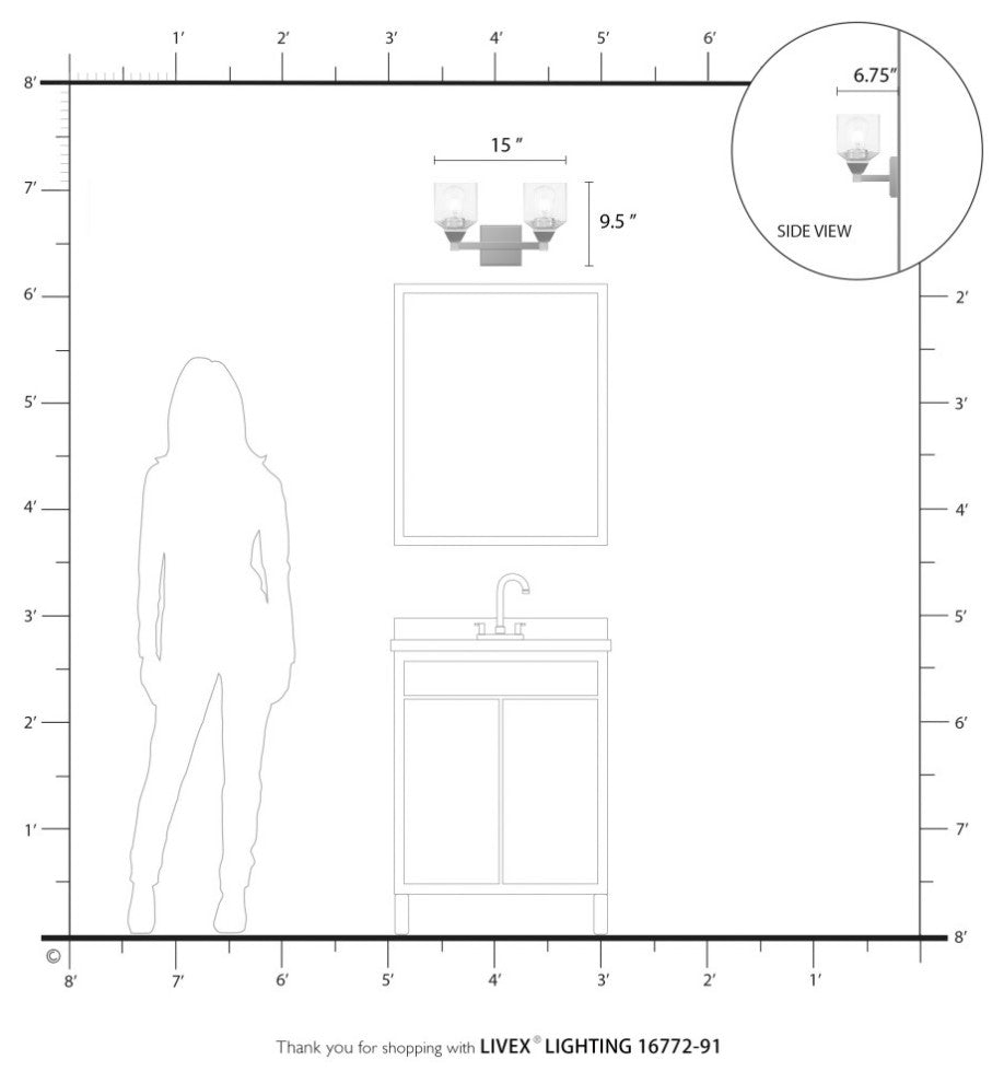 Aragon 2 Light Brushed Nickel Vanity Sconce