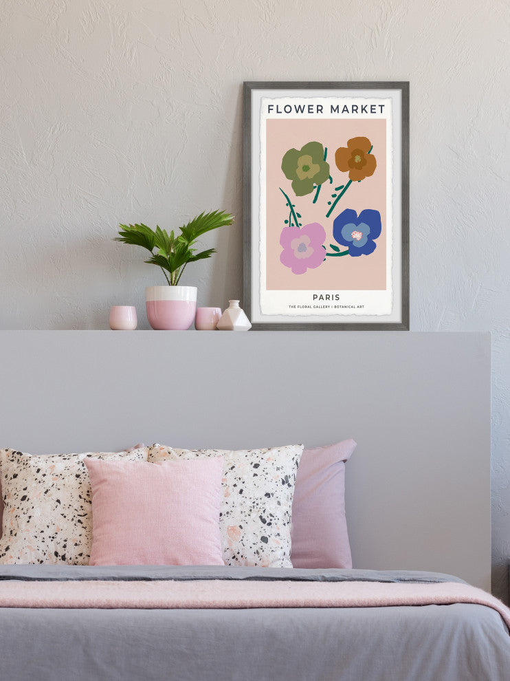 "Flower Market Paris" Framed Painting Print, 8x12