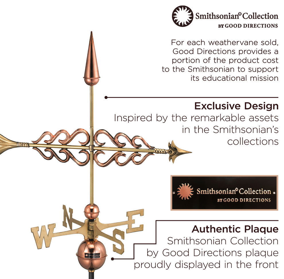 Smithsonian Arrow Weathervane, Pure Copper