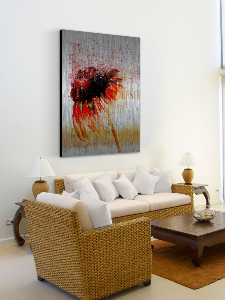 "Flower 4" UV Ink Print on Brushed  Aluminum, 30"x45"