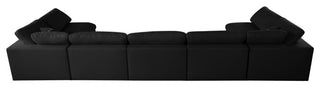 Plush Velvet / Down Standard Comfort 7-Piece U-Shaped Modular Sectional, Black