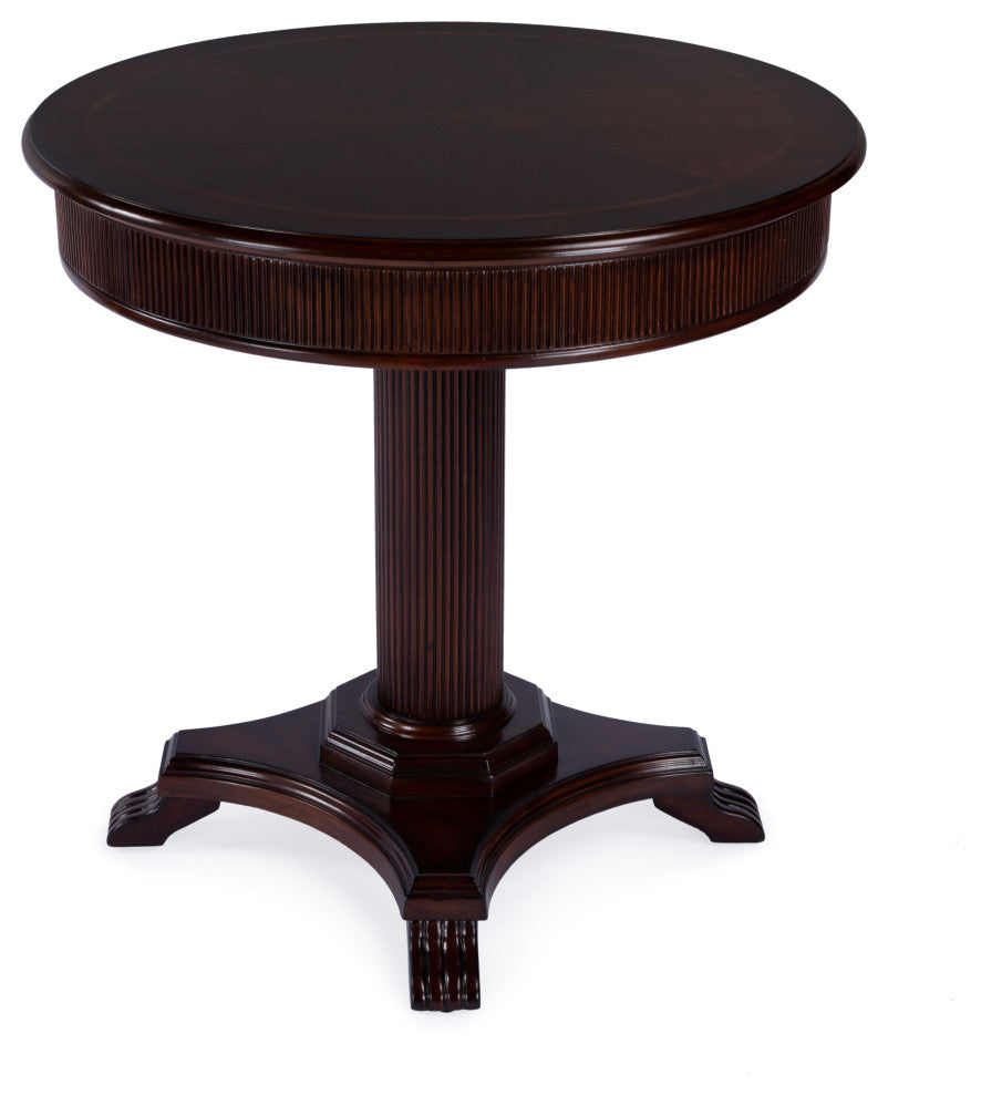 Ellsworth 36" Ribbed Pedestal Foyer Table, Cherry