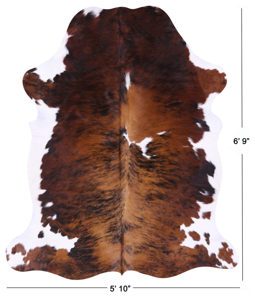 6' 9" X 5' 10" Brindle Natural Cowhide Rug C2420