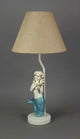 Blue Glitter Tail Mermaid Nautical Table Lamp Burlap Coastal Decor accent light