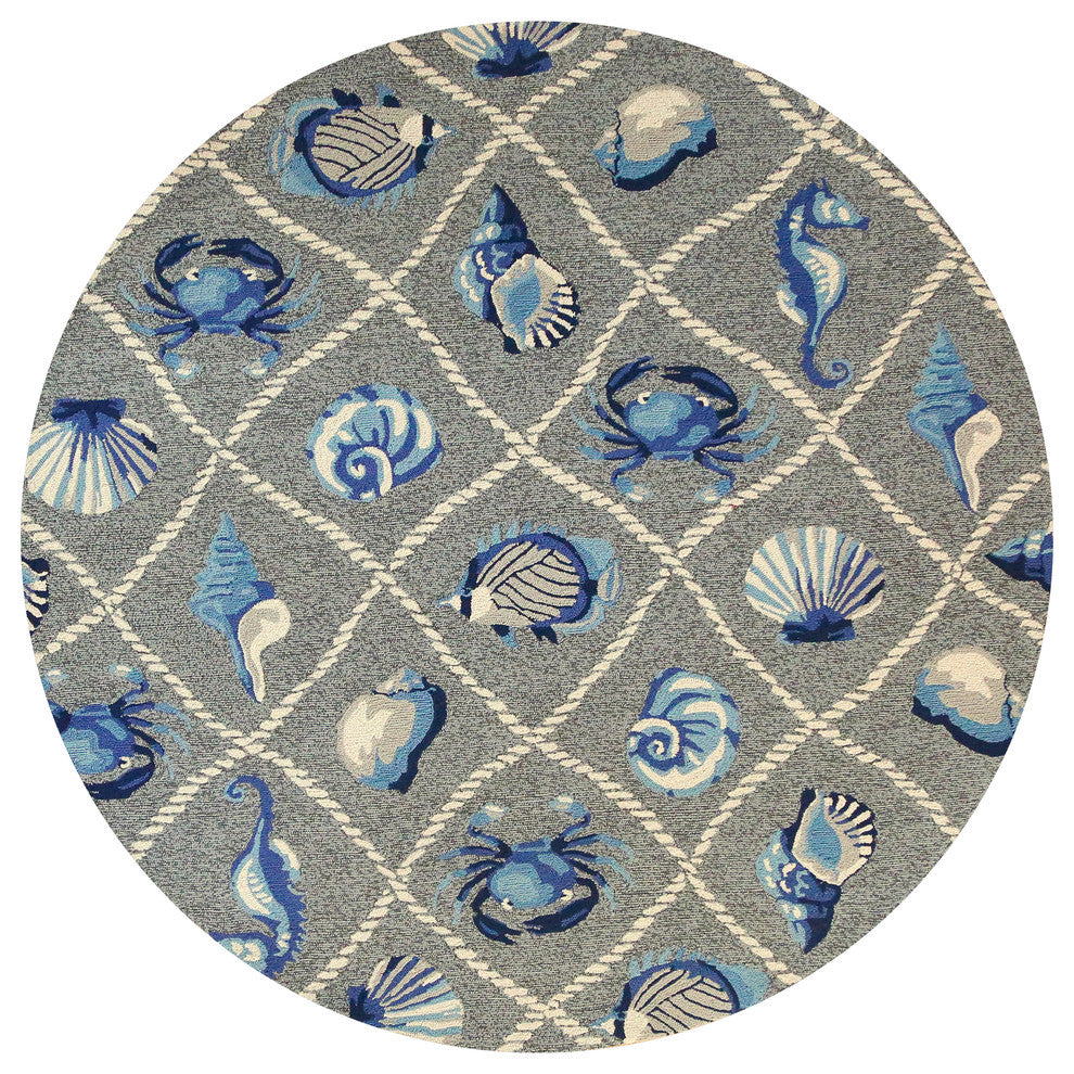 Harbor 4219 Gray Seaside Rug, 7''6" Round