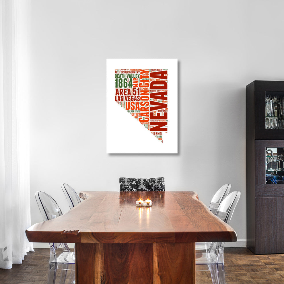 "Nevada Word Cloud Map" Fine Art Print