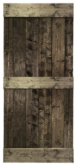 Stained Solid Pine Wood Sliding Barn Door, Espresso, 42"x84", Mid-Bar