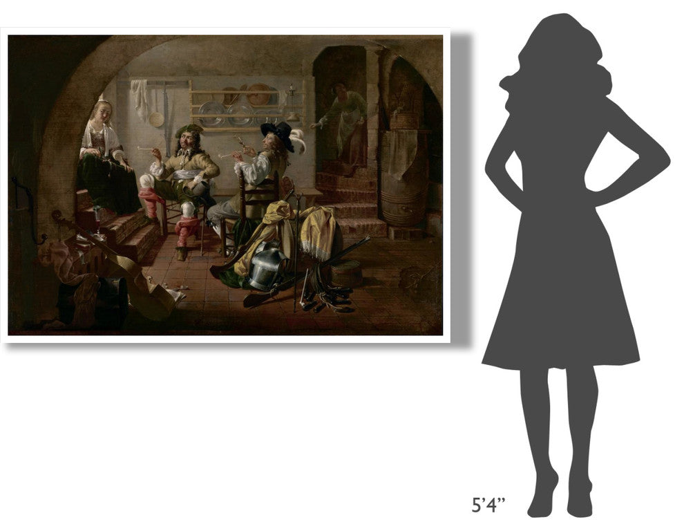 "Interior with Soldiers and Women" Digital Paper Print by Jacob Duck, 62"x42"