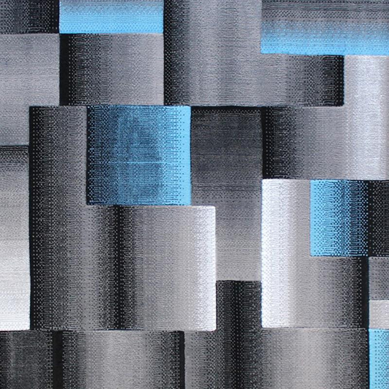 Elio Collection Color Blocked Area Rug, Blue, 5' X 7'