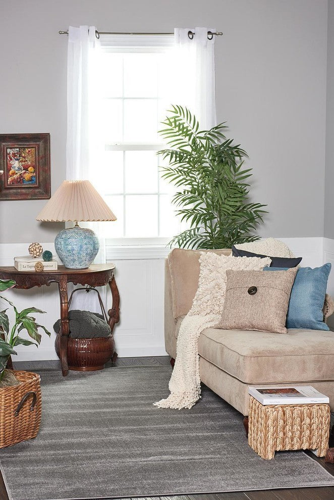 Unique Loom Gray Solid Williamsburg 5' 0 x 8' 0 Area Rug