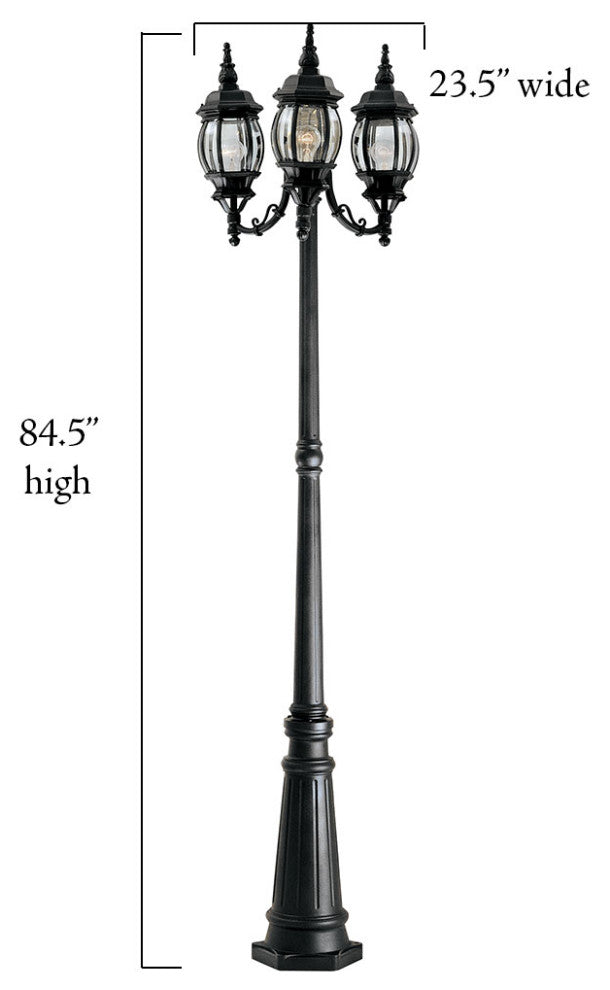 Designers Fountain 1923-BK 3 Light 84" 3 Head Post Lantern - White