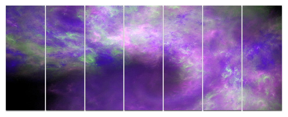 Perfect Light Purple Starry Sky, Abstract Canvas Art Print, 83"x32", 7 Panels