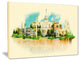 "Washington Panoramic View" Cityscape Watercolor Canvas Print, 20"x12"