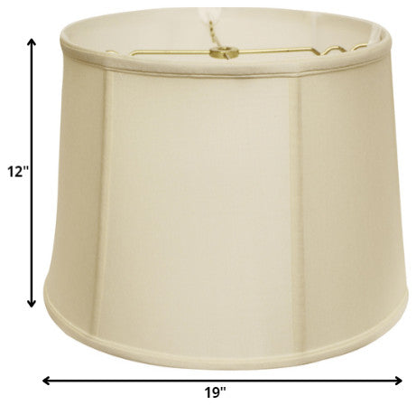 19" Ivory Throwback Drum Pongee Silk Lampshade