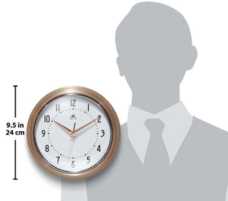 Retro Round 9.5" Copper Wall Clock