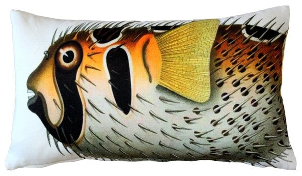 Pillow Decor - Porcupine fish Fish Pillow 12 x 20